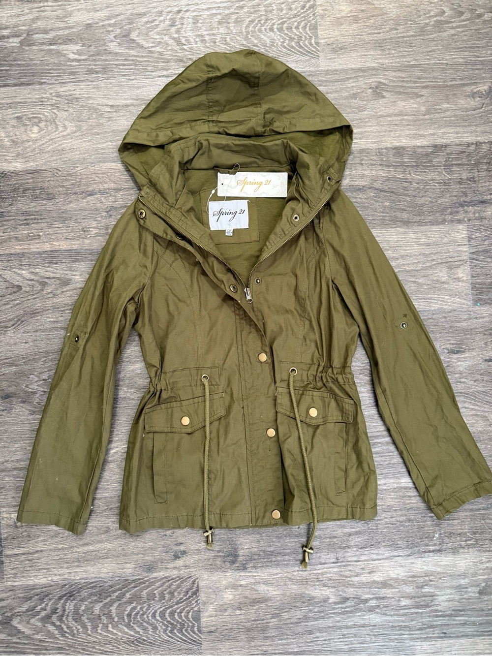 Women's NWT Hooded Anorak Jacket in Olive